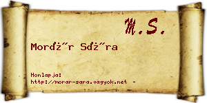 Morár Sára névjegykártya